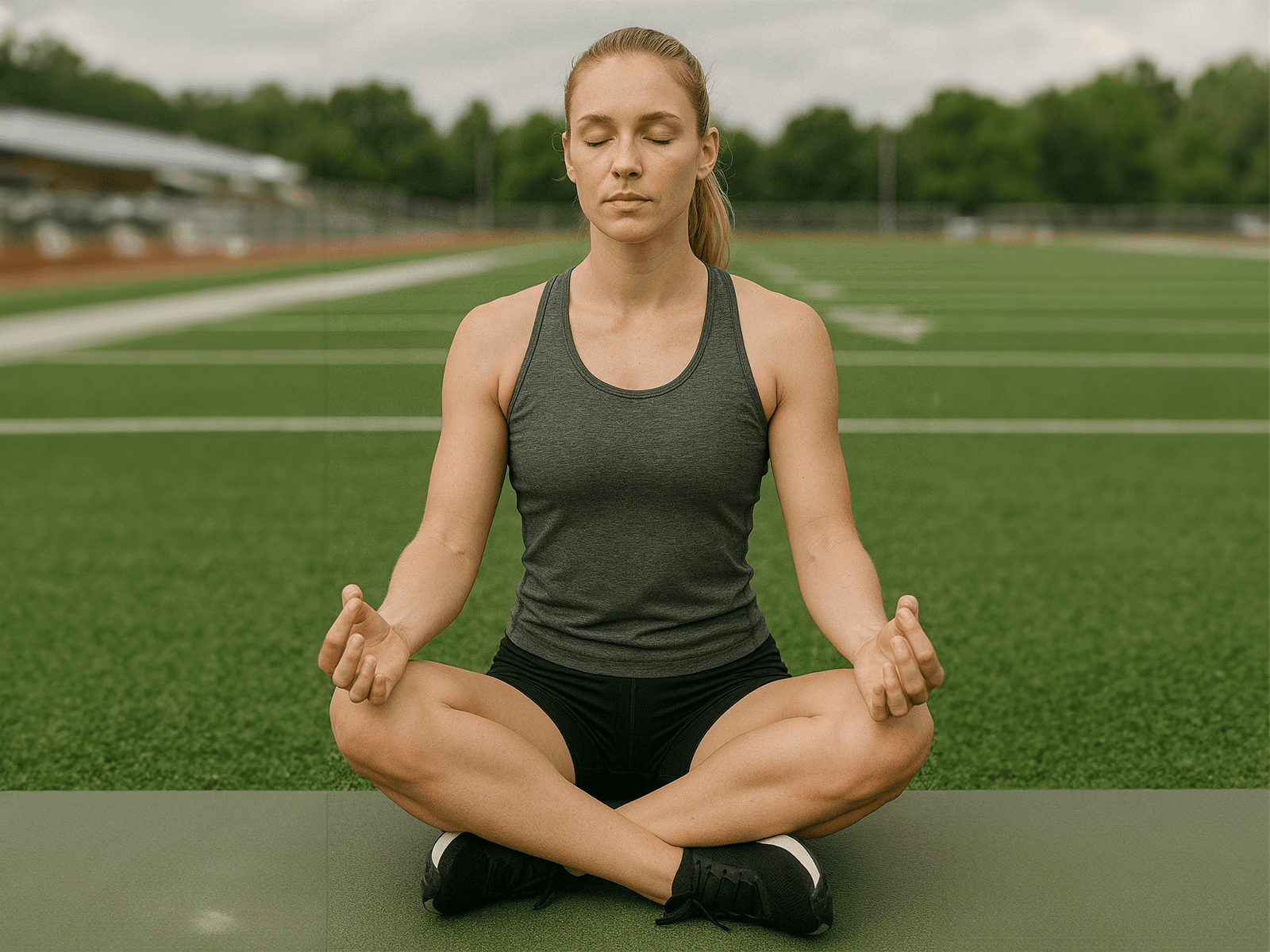 People with arms raised outdoors